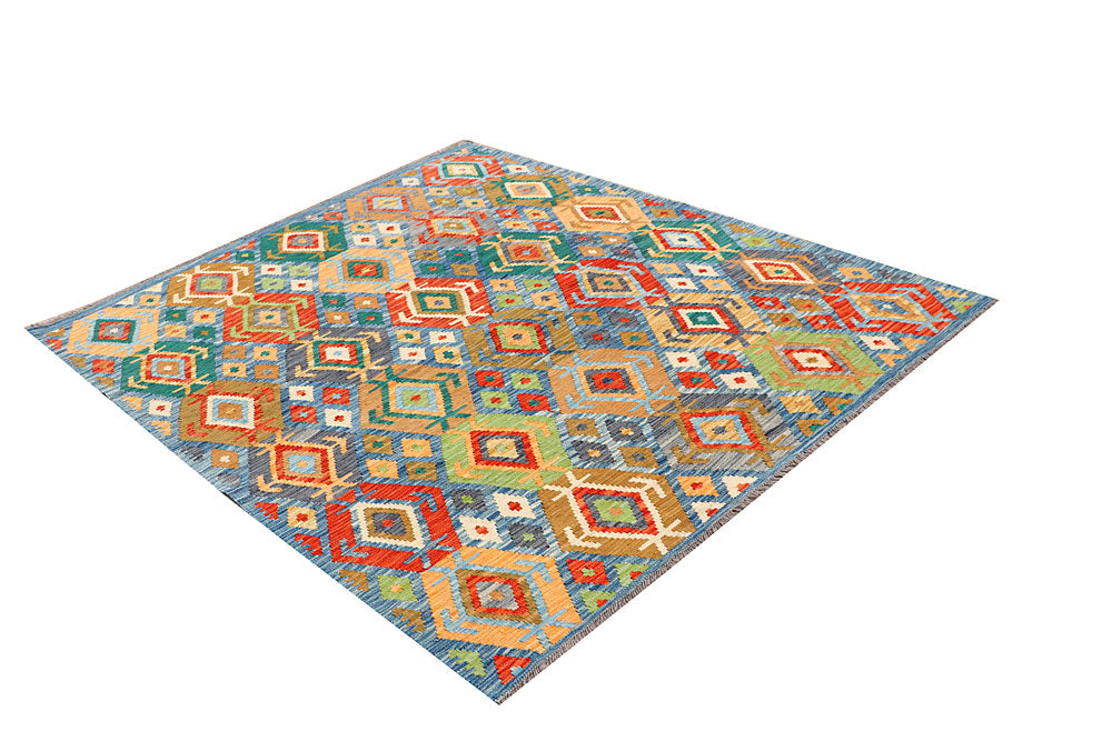 Multi Colored Kilim 5' 1 x 6' 6 - No. 66604 - ALRUG Rug Store