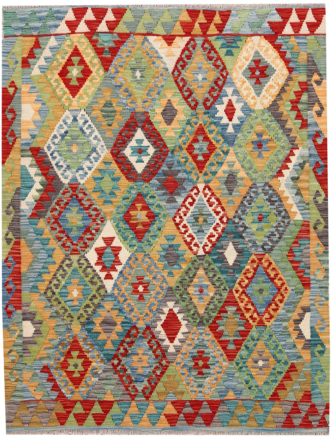 Multi Colored Kilim 4' 11 x 6' 3 - No. 66607 - ALRUG Rug Store