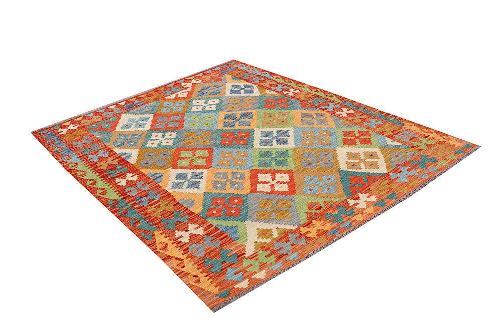 Multi Colored Kilim 5' 1 x 6' 5 - No. 66610 - ALRUG Rug Store