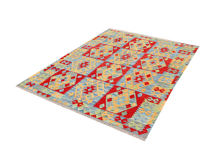 Multi Colored Kilim 4' 11 x 6' 4 - No. 66611 - ALRUG Rug Store