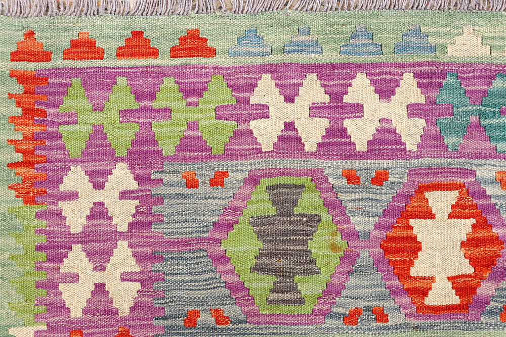 Multi Colored Kilim 5' 1 x 6' 6 - No. 66612 - ALRUG Rug Store