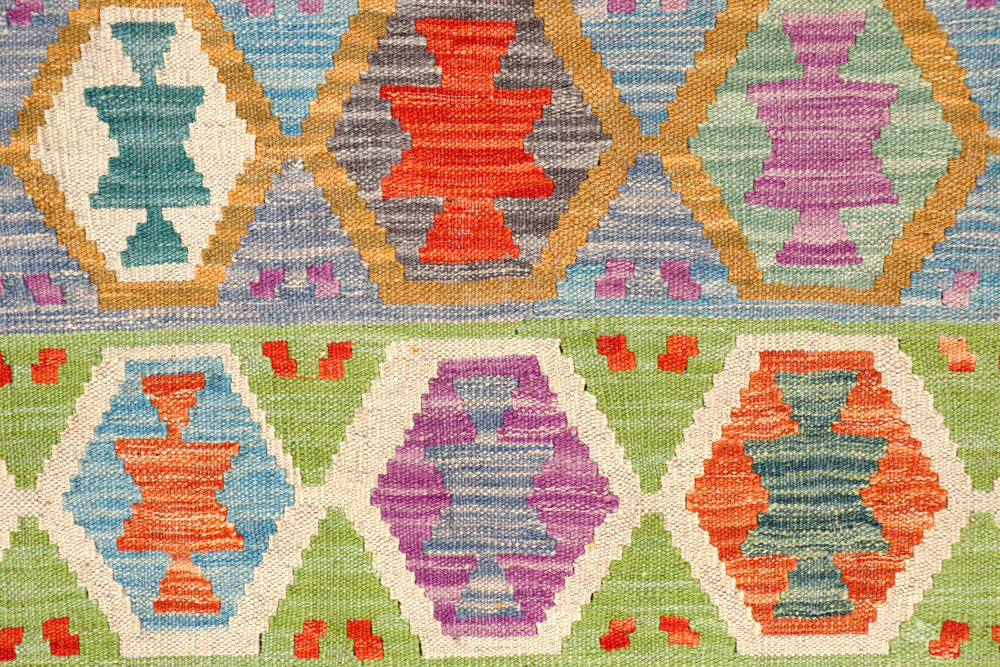 Multi Colored Kilim 5' 1 x 6' 6 - No. 66612 - ALRUG Rug Store