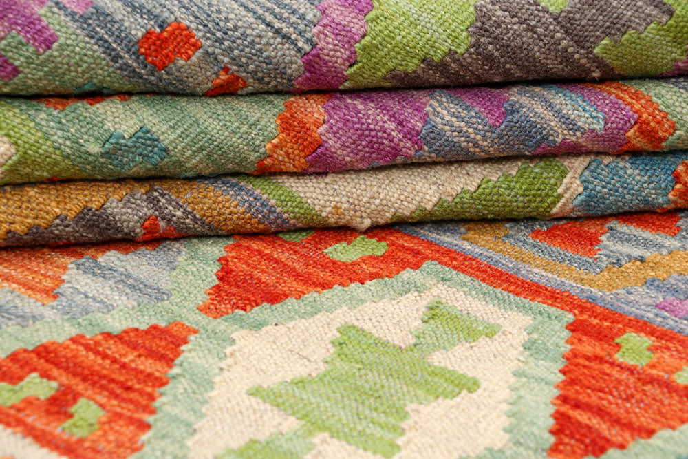 Multi Colored Kilim 5' 1 x 6' 6 - No. 66612 - ALRUG Rug Store