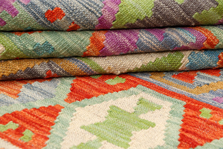 Multi Colored Kilim 5' 1 x 6' 6 - No. 66612 - ALRUG Rug Store