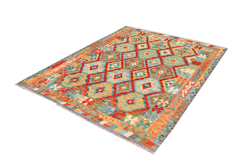 Multi Colored Kilim 5' 3 x 6' 10 - No. 66613 - ALRUG Rug Store