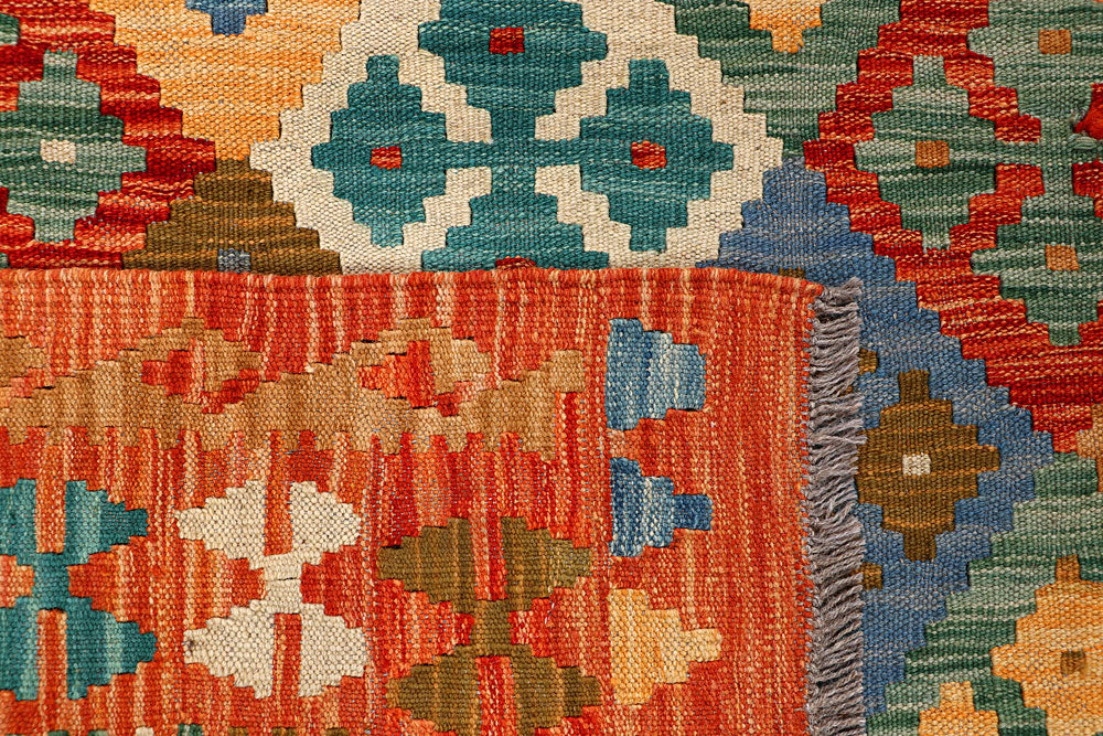 Multi Colored Kilim 5' 1 x 6' 4 - No. 66614 - ALRUG Rug Store