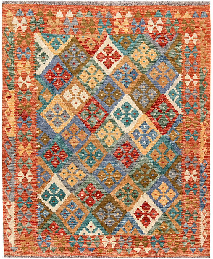 Multi Colored Kilim 5' 1 x 6' 4 - No. 66614 - ALRUG Rug Store