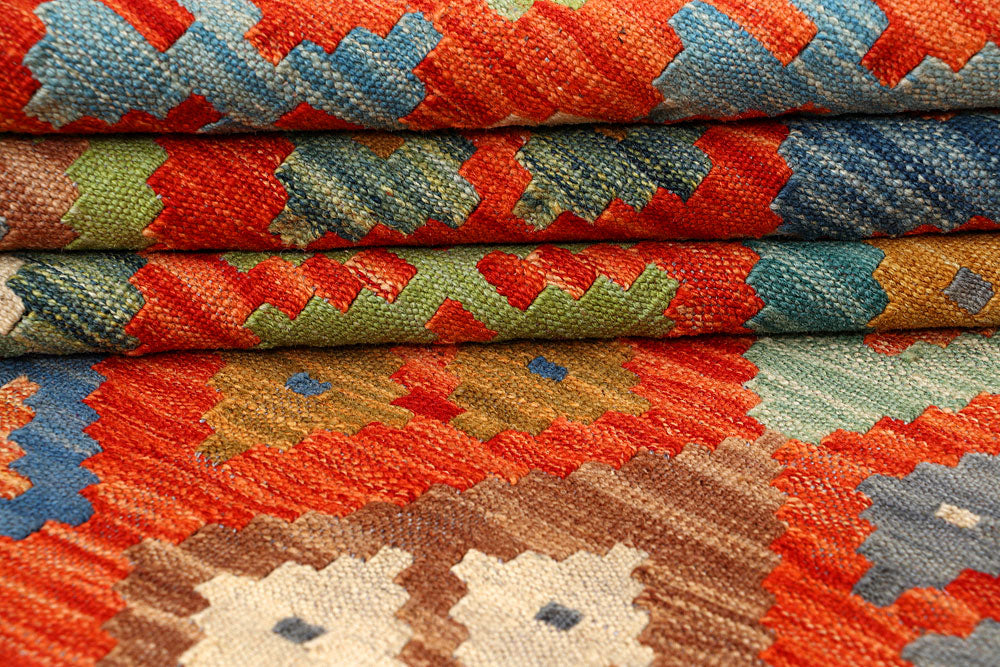 Multi Colored Kilim 5' 2 x 6' 4 - No. 66616 - ALRUG Rug Store