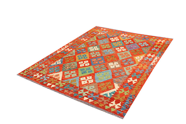 Multi Colored Kilim 5' 2 x 6' 4 - No. 66616 - ALRUG Rug Store