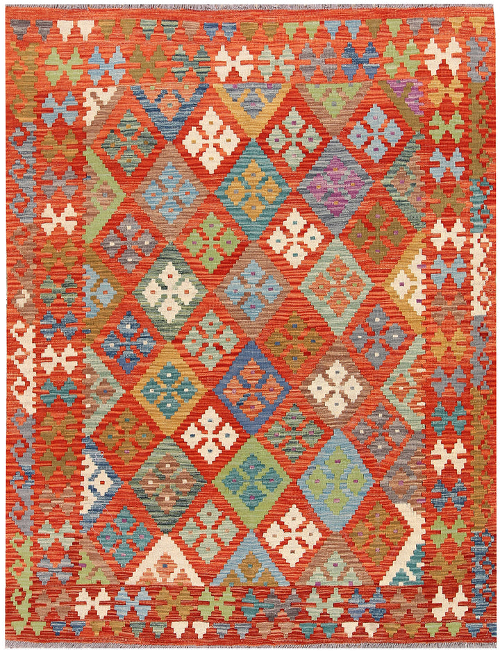 Multi Colored Kilim 5' 2 x 6' 4 - No. 66616 - ALRUG Rug Store