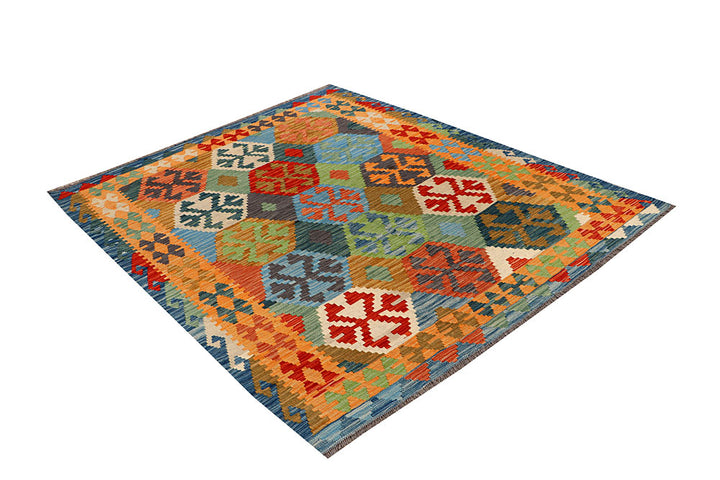 Multi Colored Kilim 5' 1 x 6' 6 - No. 66617 - ALRUG Rug Store
