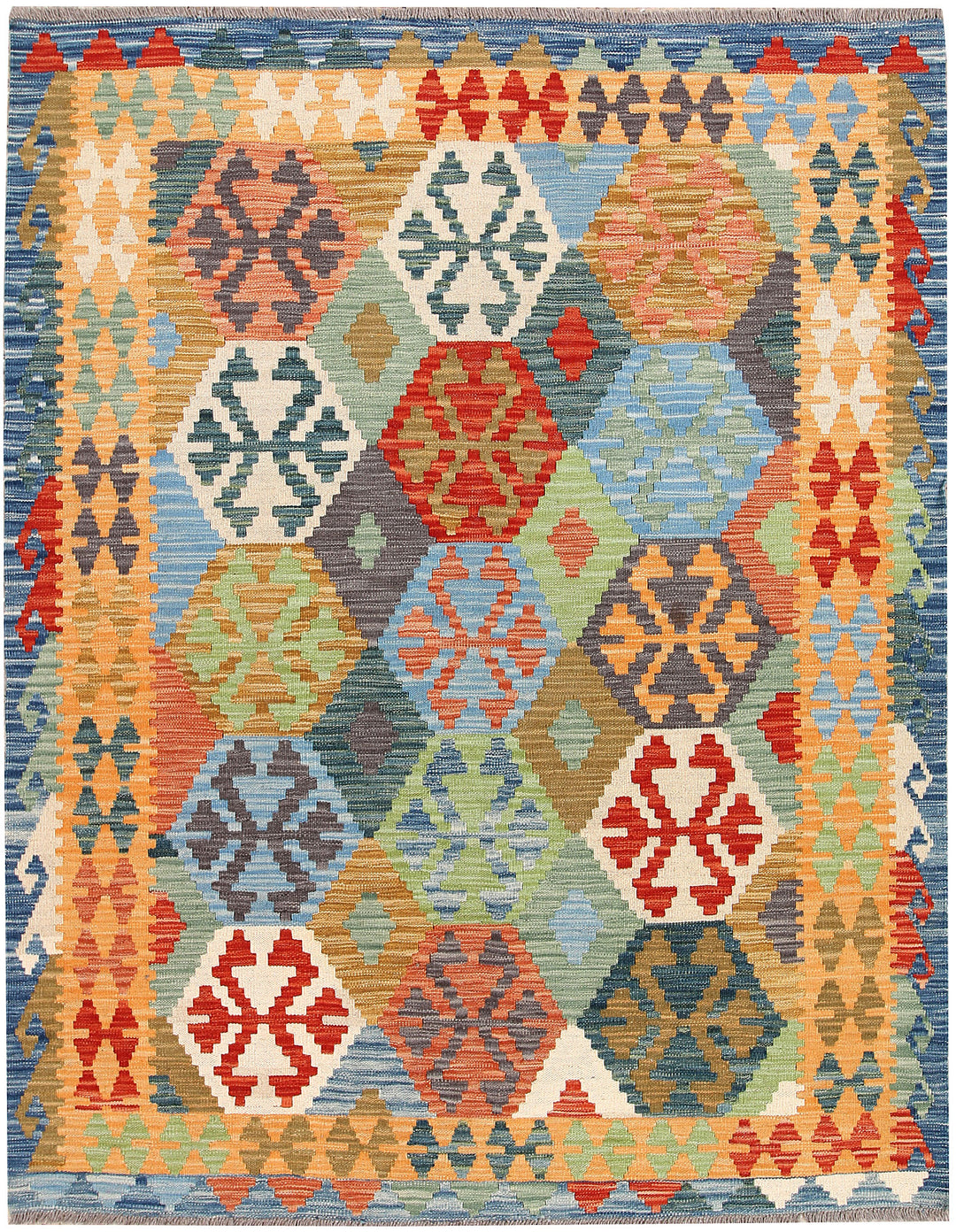 Multi Colored Kilim 5' 1 x 6' 6 - No. 66617 - ALRUG Rug Store