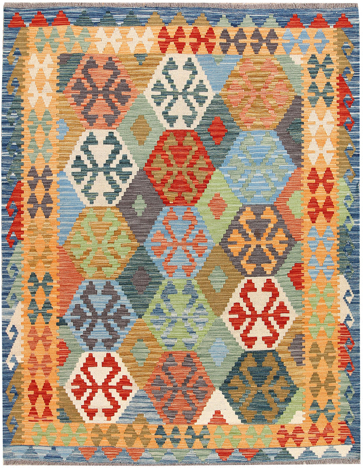 Multi Colored Kilim 5' 1 x 6' 6 - No. 66617 - ALRUG Rug Store