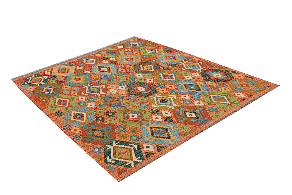 Multi Colored Kilim 5' 2 x 6' 5 - No. 66618 - ALRUG Rug Store