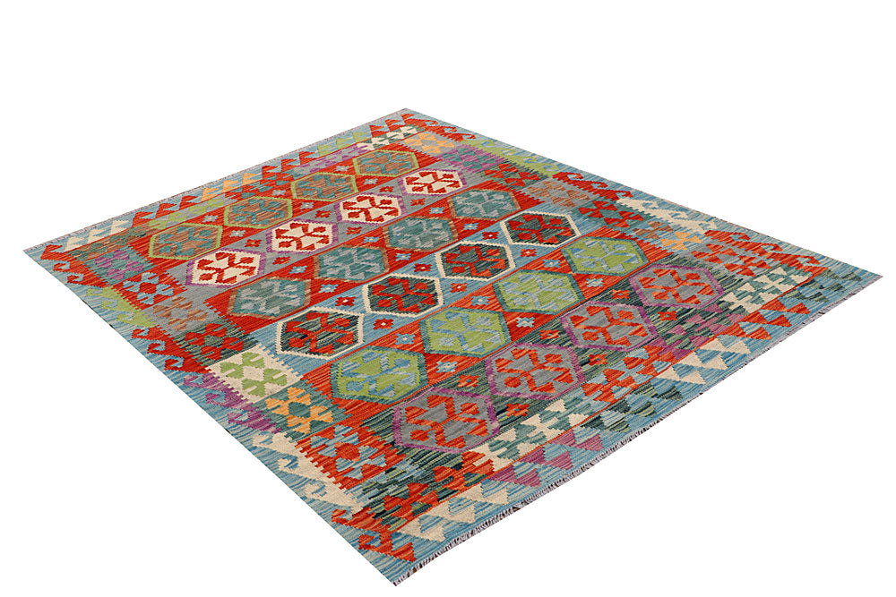 Multi Colored Kilim 4' 11 x 6' 5 - No. 66619 - ALRUG Rug Store