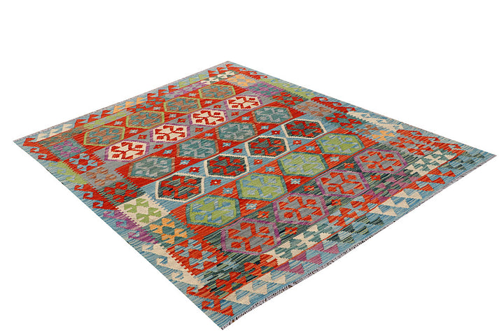 Multi Colored Kilim 4' 11 x 6' 5 - No. 66619 - ALRUG Rug Store