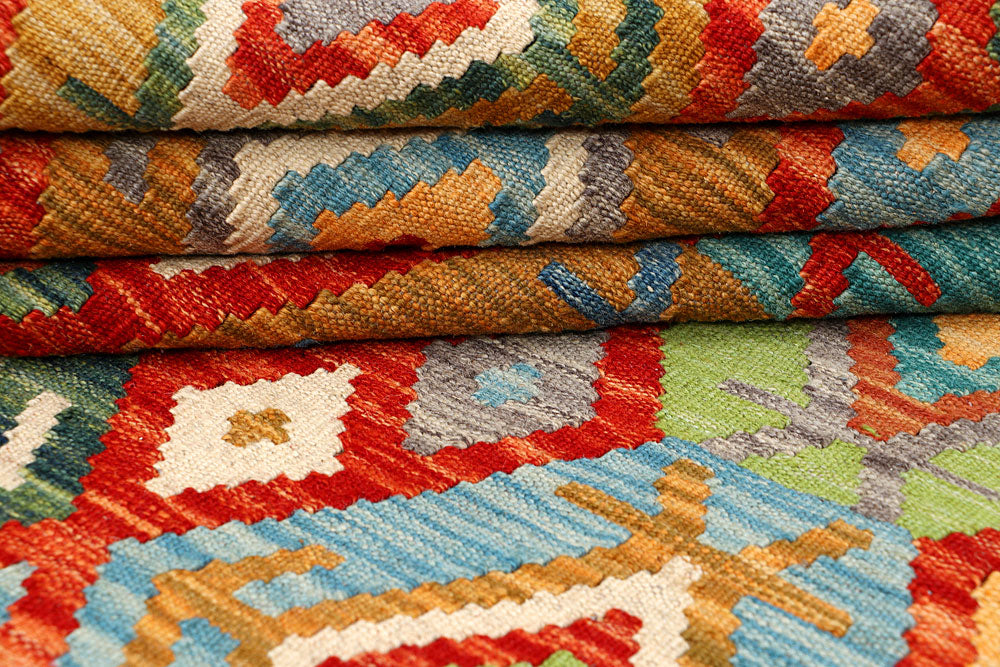 Multi Colored Kilim 5' 1 x 6' 5 - No. 66620 - ALRUG Rug Store