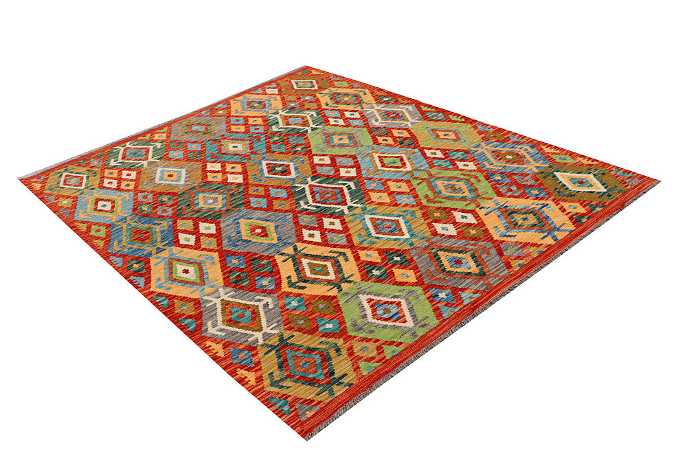 Multi Colored Kilim 5' 1 x 6' 5 - No. 66620 - ALRUG Rug Store