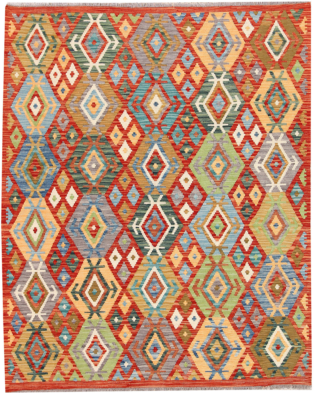 Multi Colored Kilim 5' 1 x 6' 5 - No. 66620 - ALRUG Rug Store