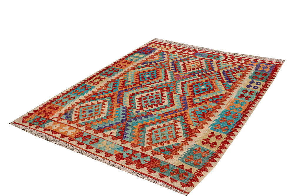Multi Colored Kilim 4' 11 x 6' 5 - No. 66621 - ALRUG Rug Store