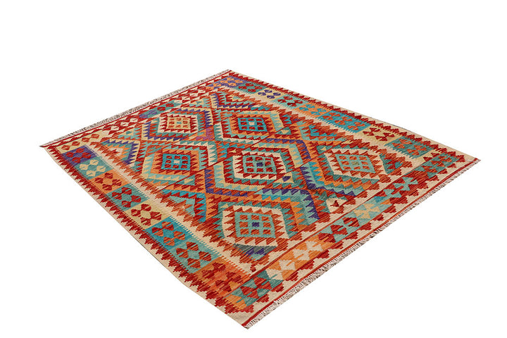 Multi Colored Kilim 4' 11 x 6' 5 - No. 66621 - ALRUG Rug Store