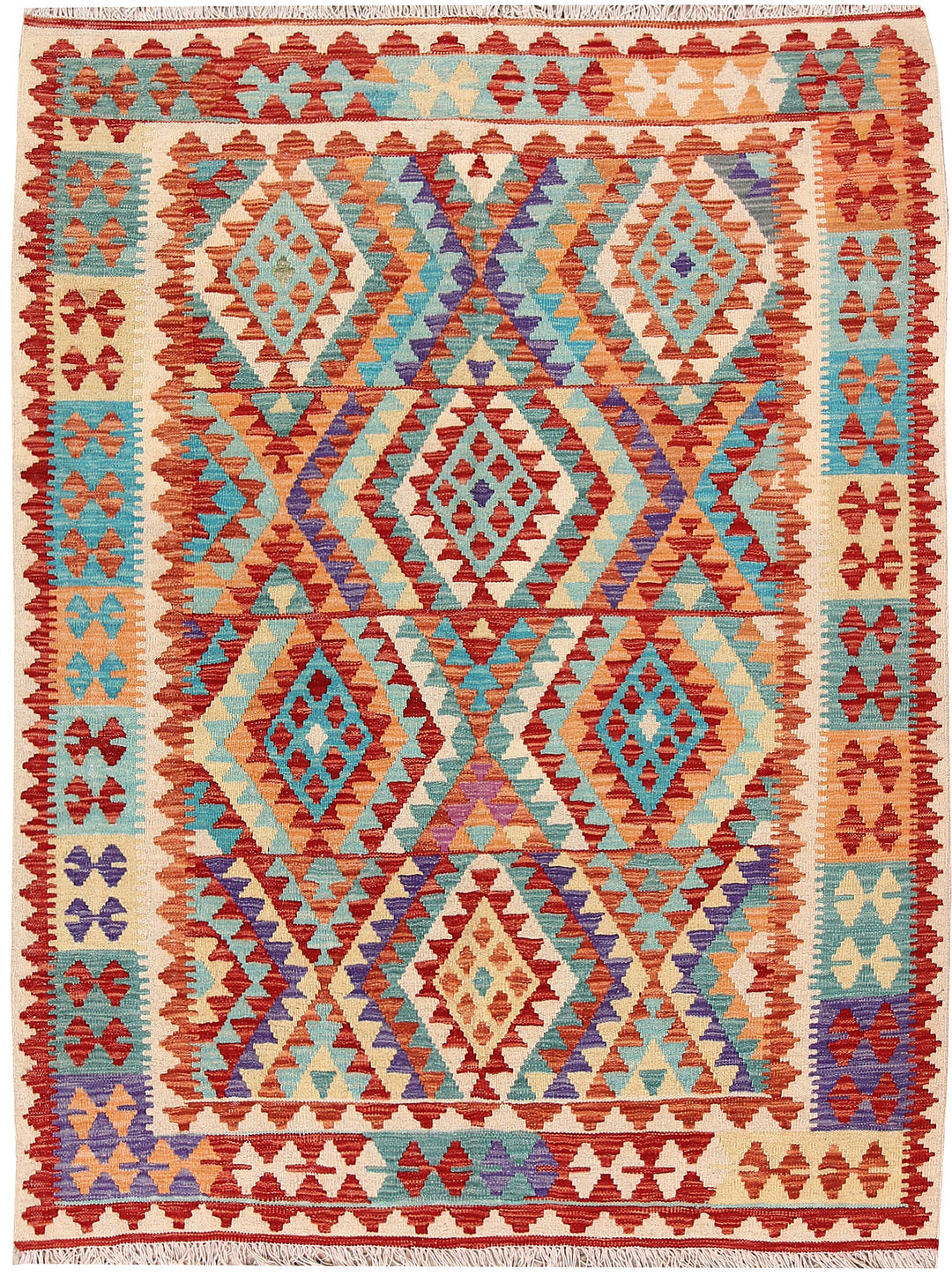 Multi Colored Kilim 4' 11 x 6' 5 - No. 66621 - ALRUG Rug Store