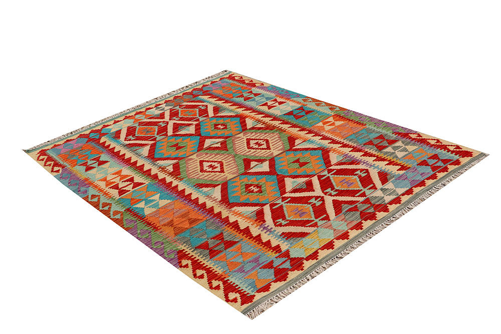Multi Colored Kilim 4' 11 x 6' 4 - No. 66623 - ALRUG Rug Store