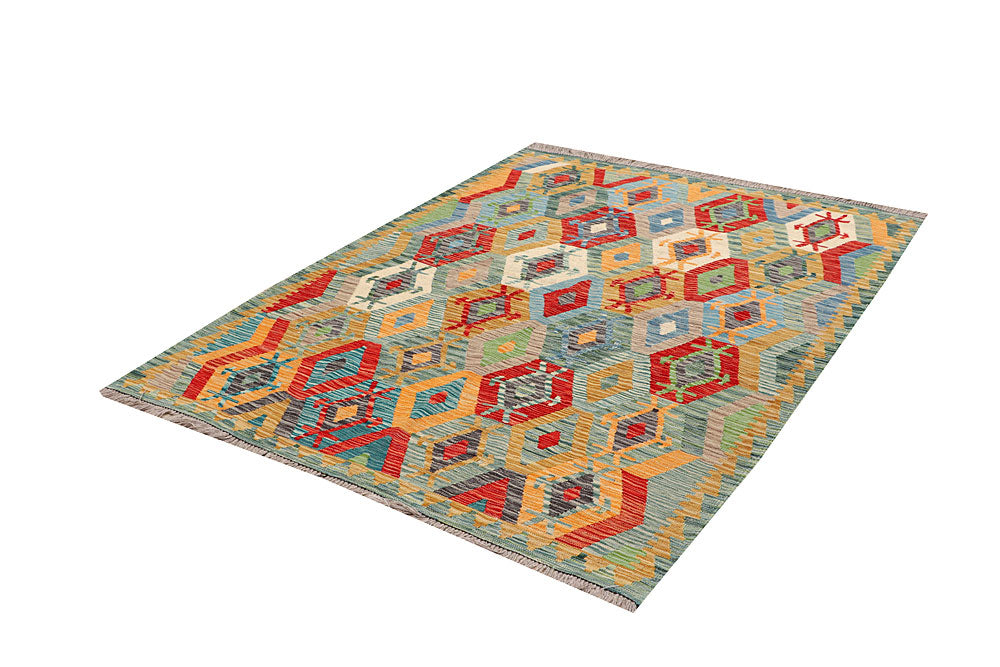 Multi Colored Kilim 5' 1 x 6' 8 - No. 66626 - ALRUG Rug Store
