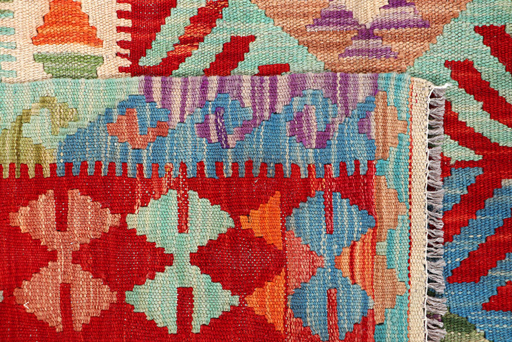 Multi Colored Kilim 4' 5 x 6' 10 - No. 66628 - ALRUG Rug Store