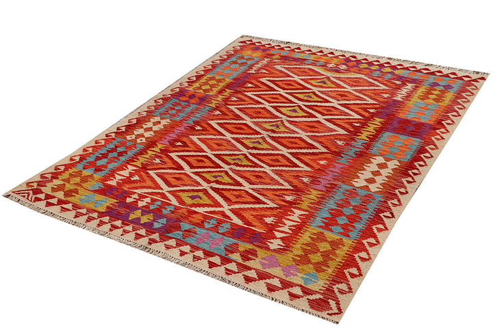 Multi Colored Kilim 4' 9 x 6' 4 - No. 66629 - ALRUG Rug Store