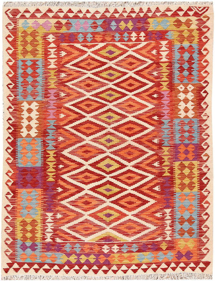 Multi Colored Kilim 4' 9 x 6' 4 - No. 66629 - ALRUG Rug Store