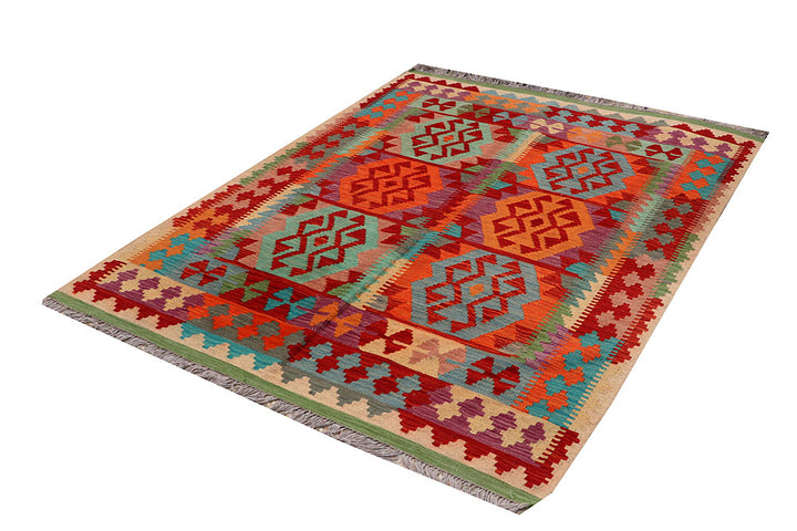 Multi Colored Kilim 4' 11 x 6' 7 - No. 66630 - ALRUG Rug Store