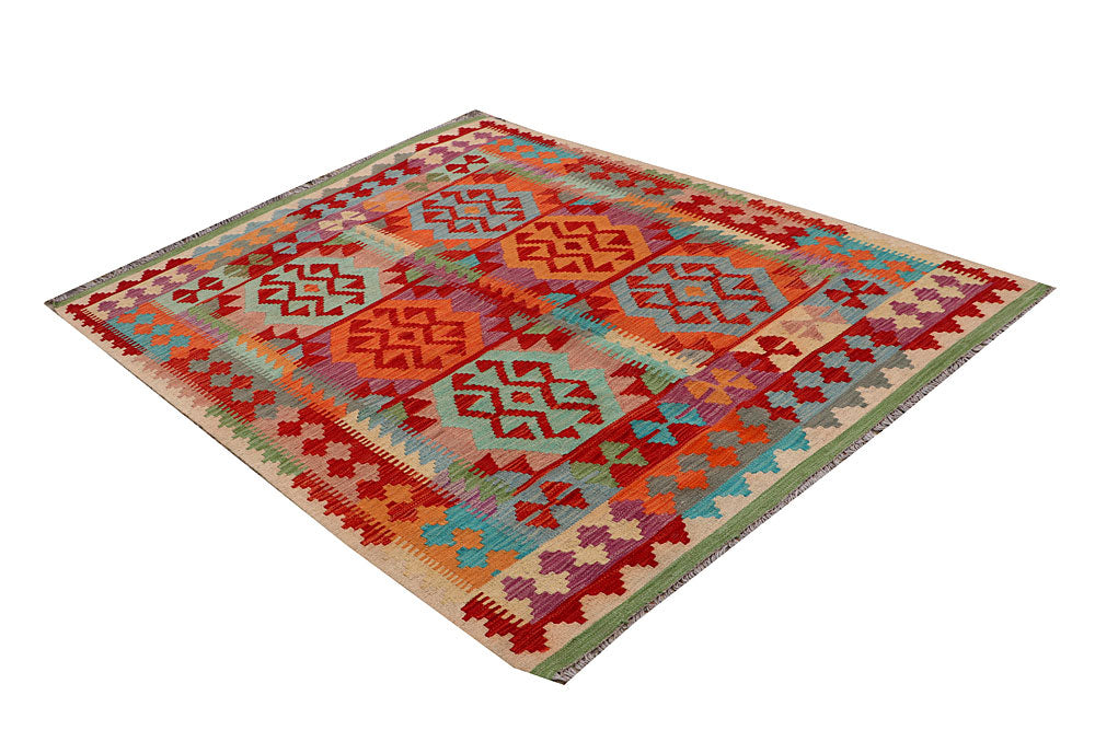 Multi Colored Kilim 4' 11 x 6' 7 - No. 66630 - ALRUG Rug Store
