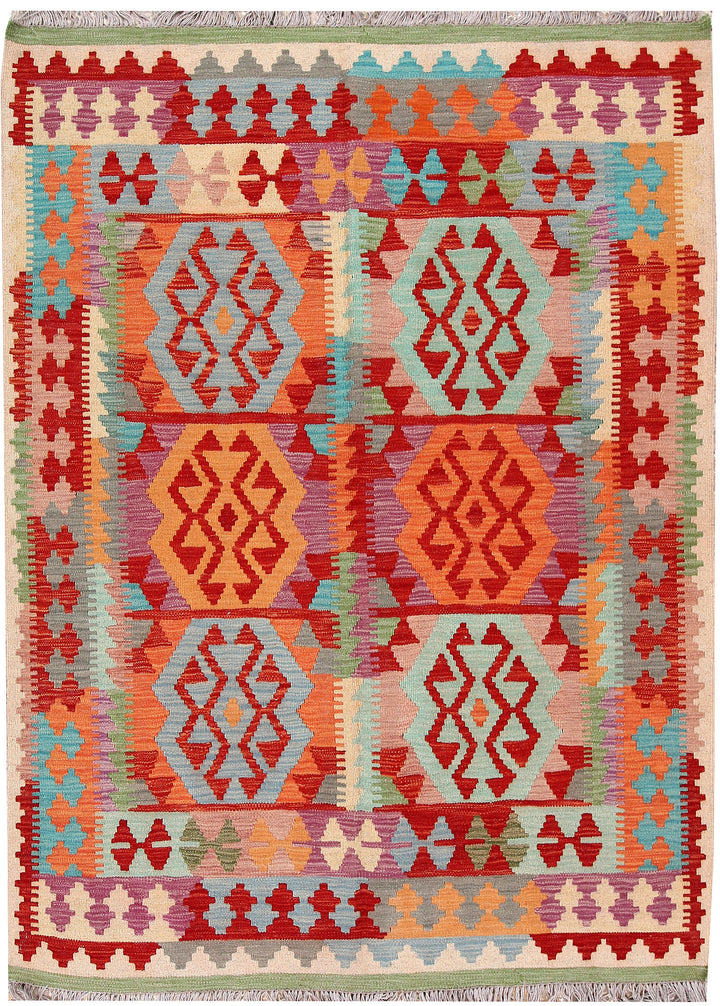 Multi Colored Kilim 4' 11 x 6' 7 - No. 66630 - ALRUG Rug Store