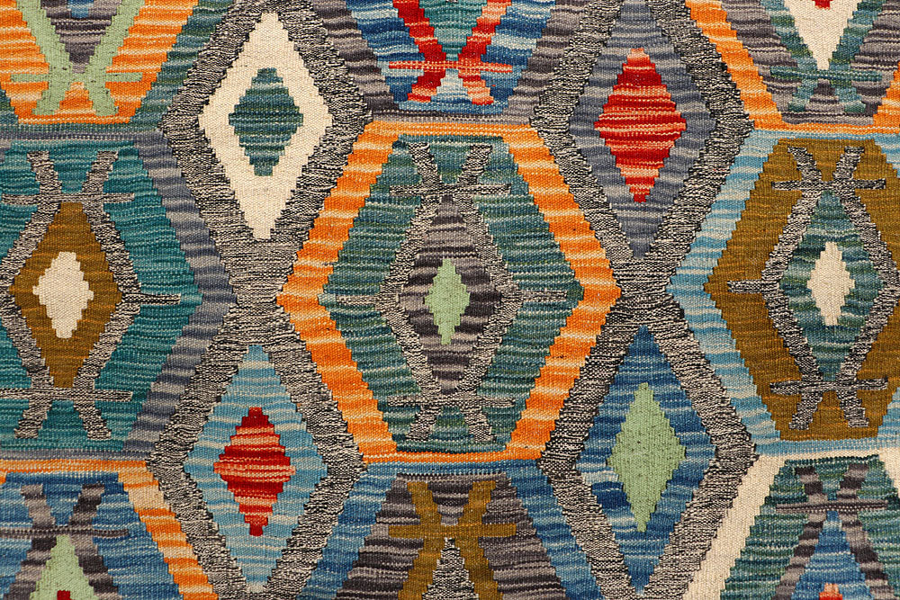 Multi Colored Kilim 4' 10 x 6' 5 - No. 66631 - ALRUG Rug Store