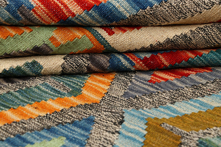 Multi Colored Kilim 4' 10 x 6' 5 - No. 66631 - ALRUG Rug Store
