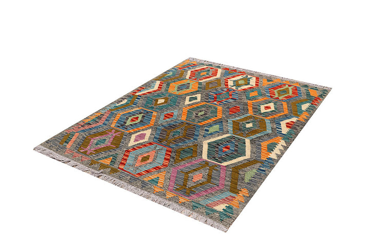 Multi Colored Kilim 4' 10 x 6' 5 - No. 66631 - ALRUG Rug Store
