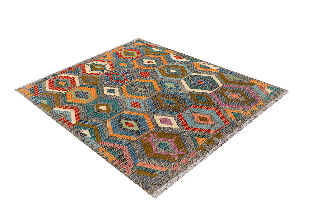 Multi Colored Kilim 4' 10 x 6' 5 - No. 66631 - ALRUG Rug Store
