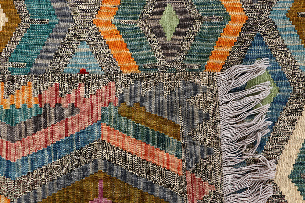 Multi Colored Kilim 4' 10 x 6' 5 - No. 66631 - ALRUG Rug Store