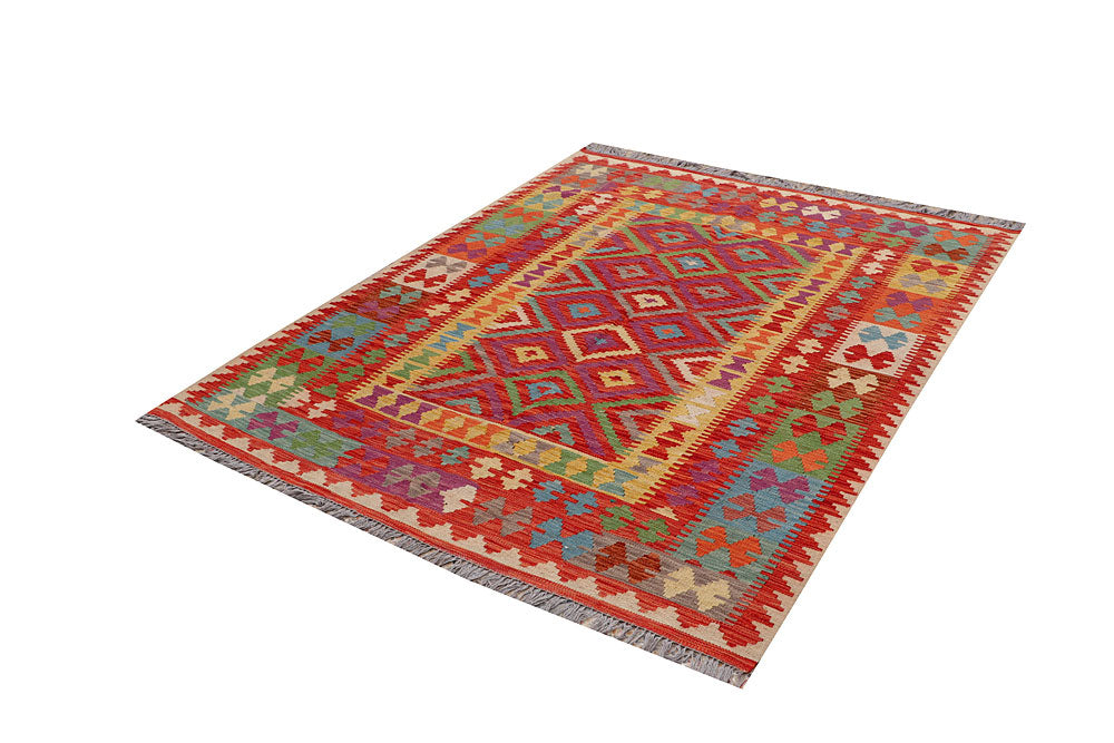 Multi Colored Kilim 5' x 6' 6 - No. 66633 - ALRUG Rug Store
