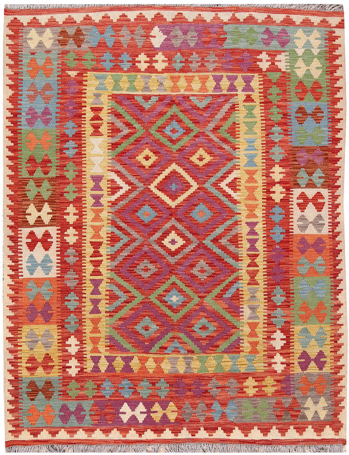 Multi Colored Kilim 5' x 6' 6 - No. 66633 - ALRUG Rug Store
