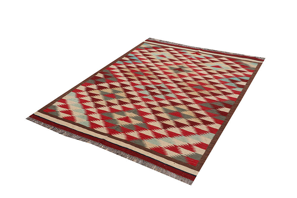 Multi Colored Kilim 4' 10 x 6' 6 - No. 66636 - ALRUG Rug Store