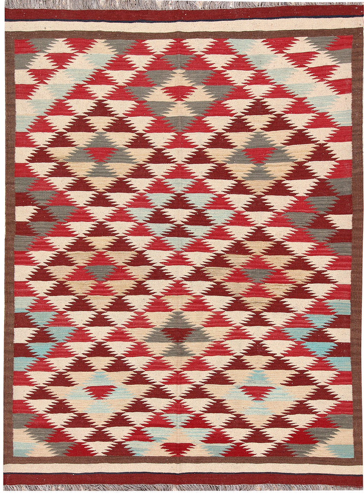 Multi Colored Kilim 4' 10 x 6' 6 - No. 66636 - ALRUG Rug Store