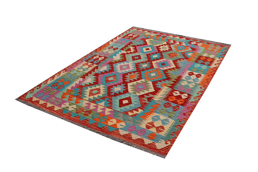 Multi Colored Kilim 4' 9 x 6' 7 - No. 66638 - ALRUG Rug Store