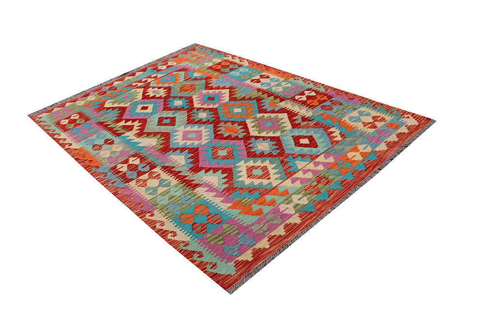Multi Colored Kilim 4' 9 x 6' 7 - No. 66638 - ALRUG Rug Store