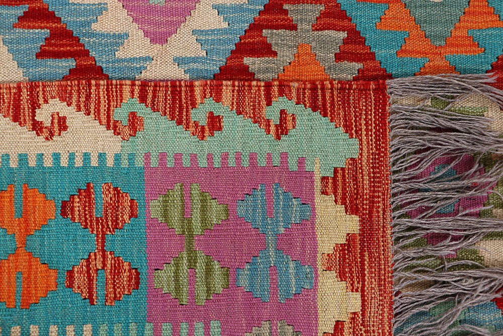 Multi Colored Kilim 4' 9 x 6' 7 - No. 66638 - ALRUG Rug Store