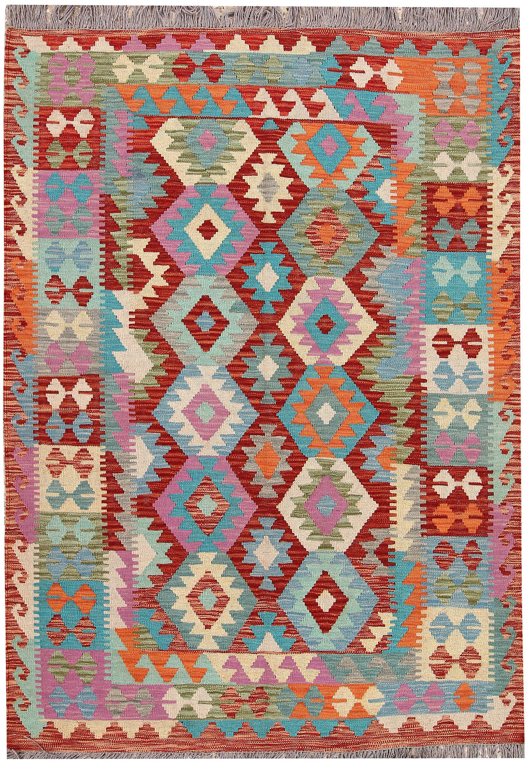 Multi Colored Kilim 4' 9 x 6' 7 - No. 66638 - ALRUG Rug Store
