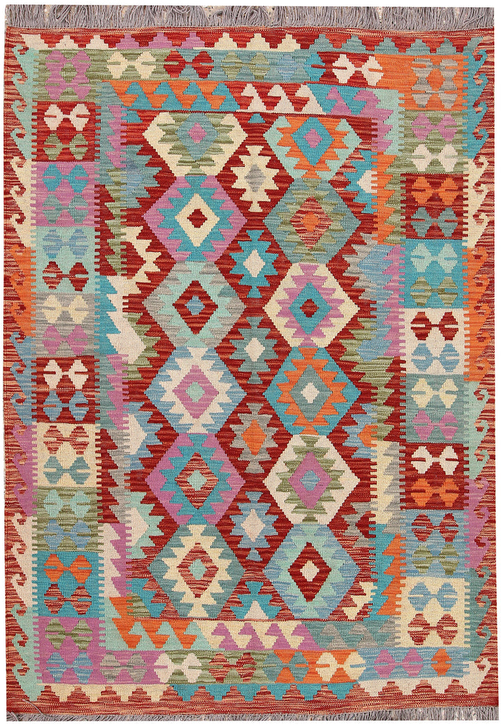 Multi Colored Kilim 4' 9 x 6' 7 - No. 66638 - ALRUG Rug Store