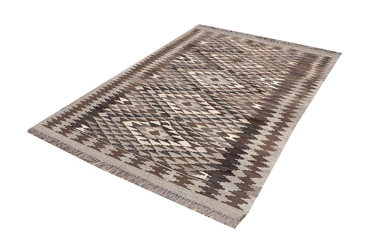 Multi Colored Kilim 4' 6 x 6' 4 - No. 66640 - ALRUG Rug Store