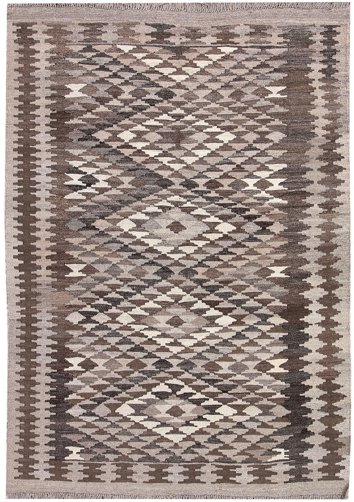 Multi Colored Kilim 4' 6 x 6' 4 - No. 66640 - ALRUG Rug Store